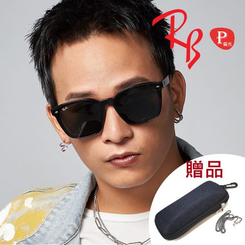 RAY BAN 雷朋 亞洲版 時尚方款偏光太陽眼鏡 RB4392D 601/9A 黑框墨綠偏光鏡片 公司貨