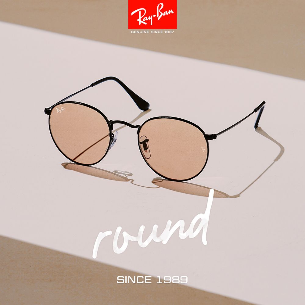 RAY BAN 雷朋木村拓哉配戴款復古圓框太陽眼鏡RB3447 002/4B 50mm 黑框