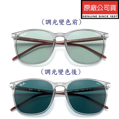 RAY BAN 雷朋 全日配戴 日夜兩用EVOLVE變色太陽眼鏡 RB4387F 1350/Q5 淺灰框變灰綠鏡片 公司貨