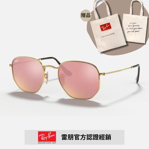 RAY BAN 雷朋 六角形金屬水銀太陽眼鏡(RB3548N-001/Z2 54mm 水銀鏡片)