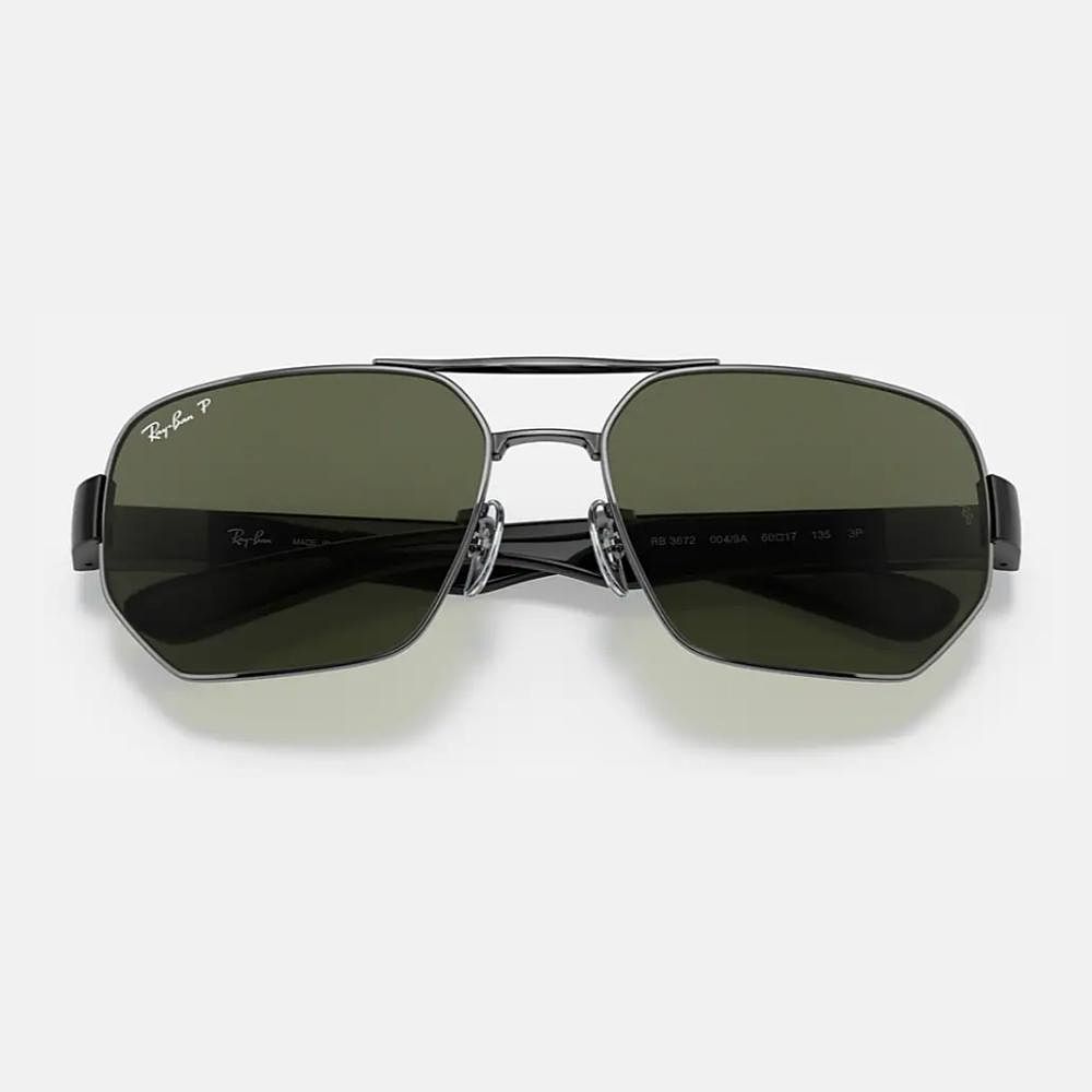 RAY BAN 雷朋 幾何雙槓偏光太陽眼鏡(RB3672-001/83、004/9A 60mm 偏光鏡片)