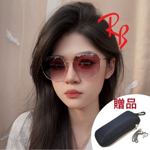 RAY BAN 雷朋 太陽眼鏡 時尚大鏡面 RB3680D 9202/I8 玫瑰金框漸層鏡片 公司貨