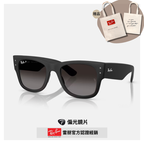 RAY BAN 雷朋 粗版方形膠框偏光太陽眼鏡(RB4840S-601ST3 52mm)