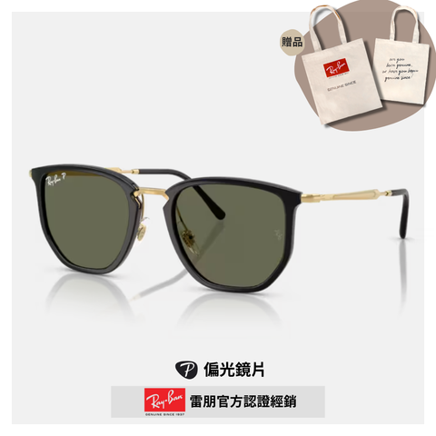 RAY BAN 雷朋 六角形複合式偏光太陽眼鏡(RB4451-630658 53mm)