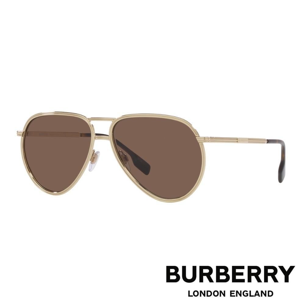 BURBERRY 金屬經典飛行員太陽眼鏡(BE3135-110973 59mm)