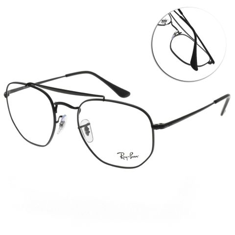 RAY BAN 光學眼鏡 復古雙槓多邊框 (黑) #RB3648V 2509-54mm
