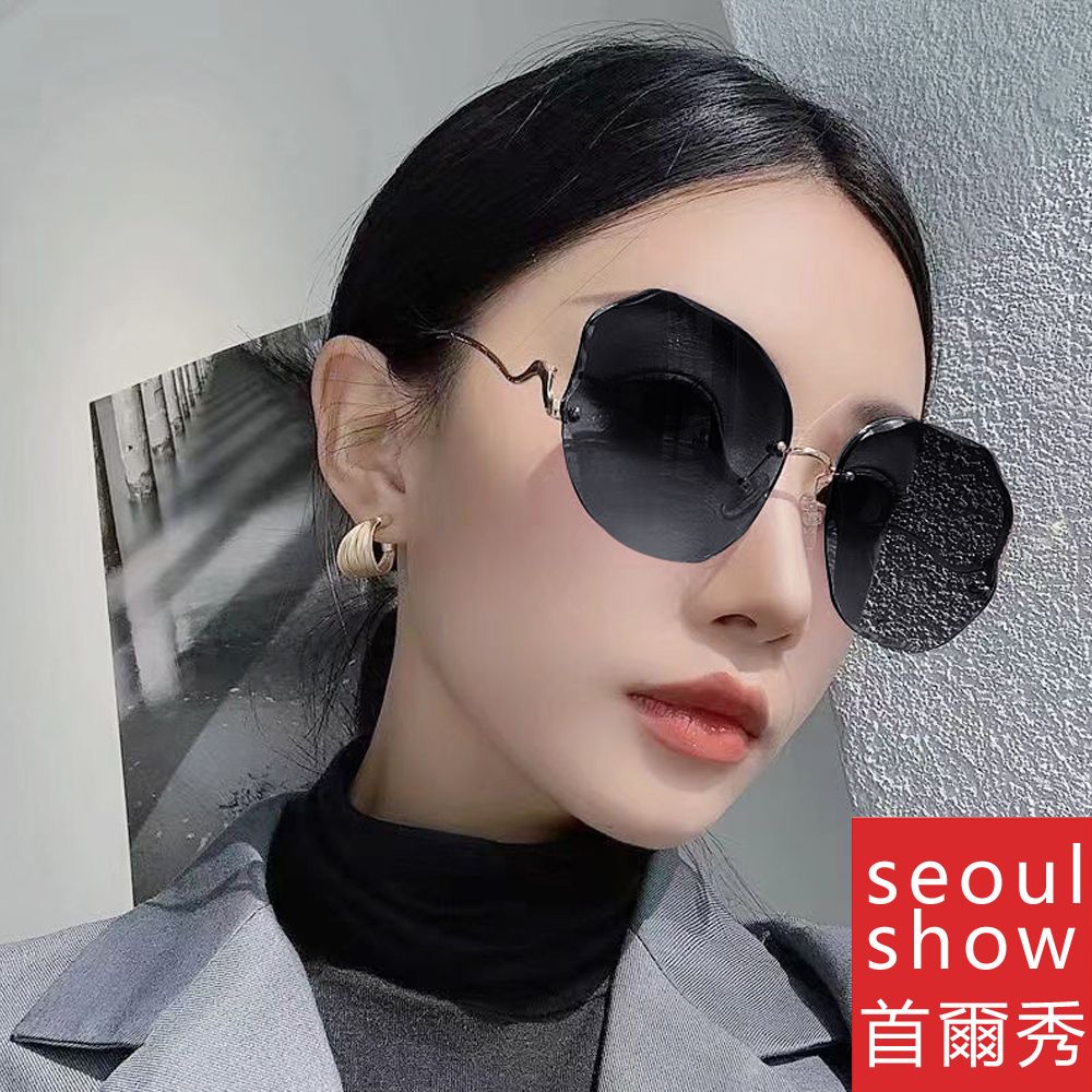 Seoul Show 首爾秀  鑽石切邊無框花型太陽眼鏡UV400墨鏡 90104