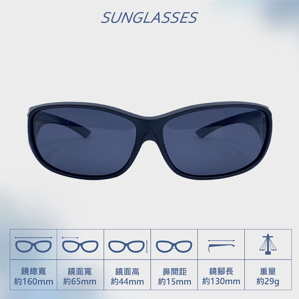 SUNGLASSES鏡總寬鏡面寬約160mm約65mm鏡面高約44mm鼻間距約15mm鏡腳長重量約130mm約29g