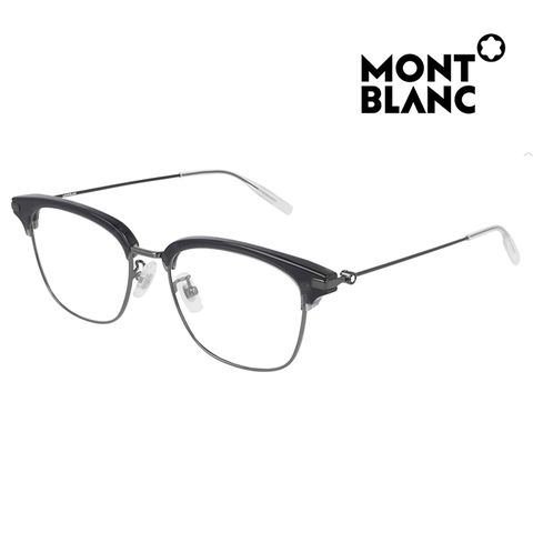 MONTBLANC 萬寶龍 光學眼鏡 MB0141OK 003 53mm 方型鏡框 眉框眼鏡 透明黑/黑框