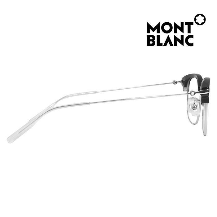 MONTBLANC 萬寶龍  光學眼鏡 MB0141OK 001 53mm 方型鏡框 眉框眼鏡 黑/銀框