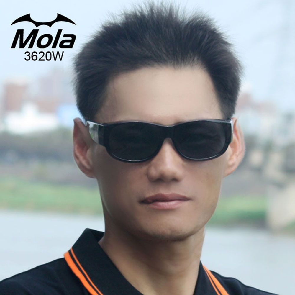 MOLA 摩拉 前掛近視太陽眼鏡品牌 偏光 套鏡 UV400 防紫外線 男女 黑框 灰片 3620Wbg