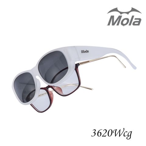 MOLA 摩拉 近視外掛式偏光太陽眼鏡 UV400 POLARIZED 男女 灰片 3620Wcg