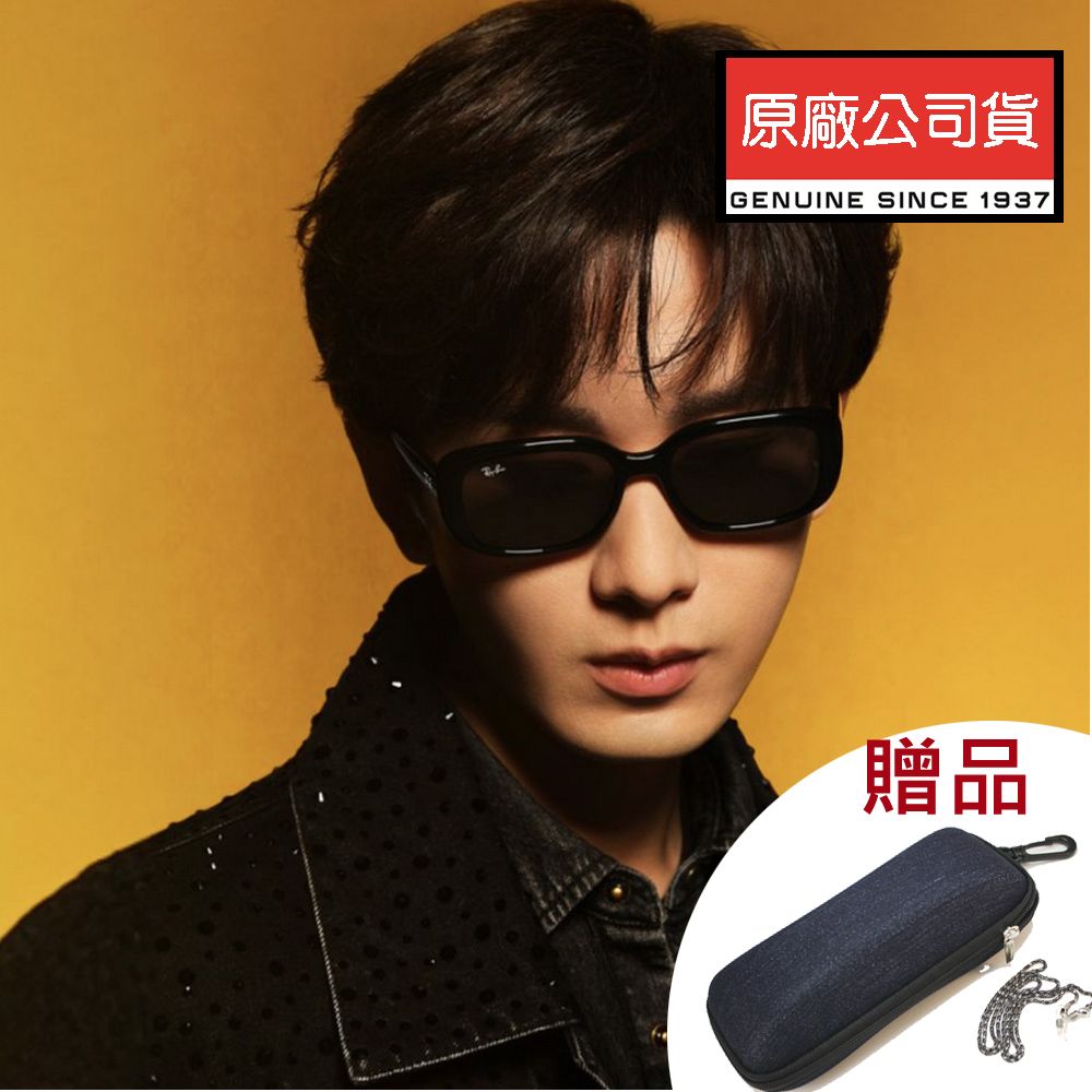 RAY BAN 雷朋 成毅代言配戴款 亞洲版 時尚輕量太陽眼鏡 RB4421D 667787 黑框深灰鏡片 公司貨