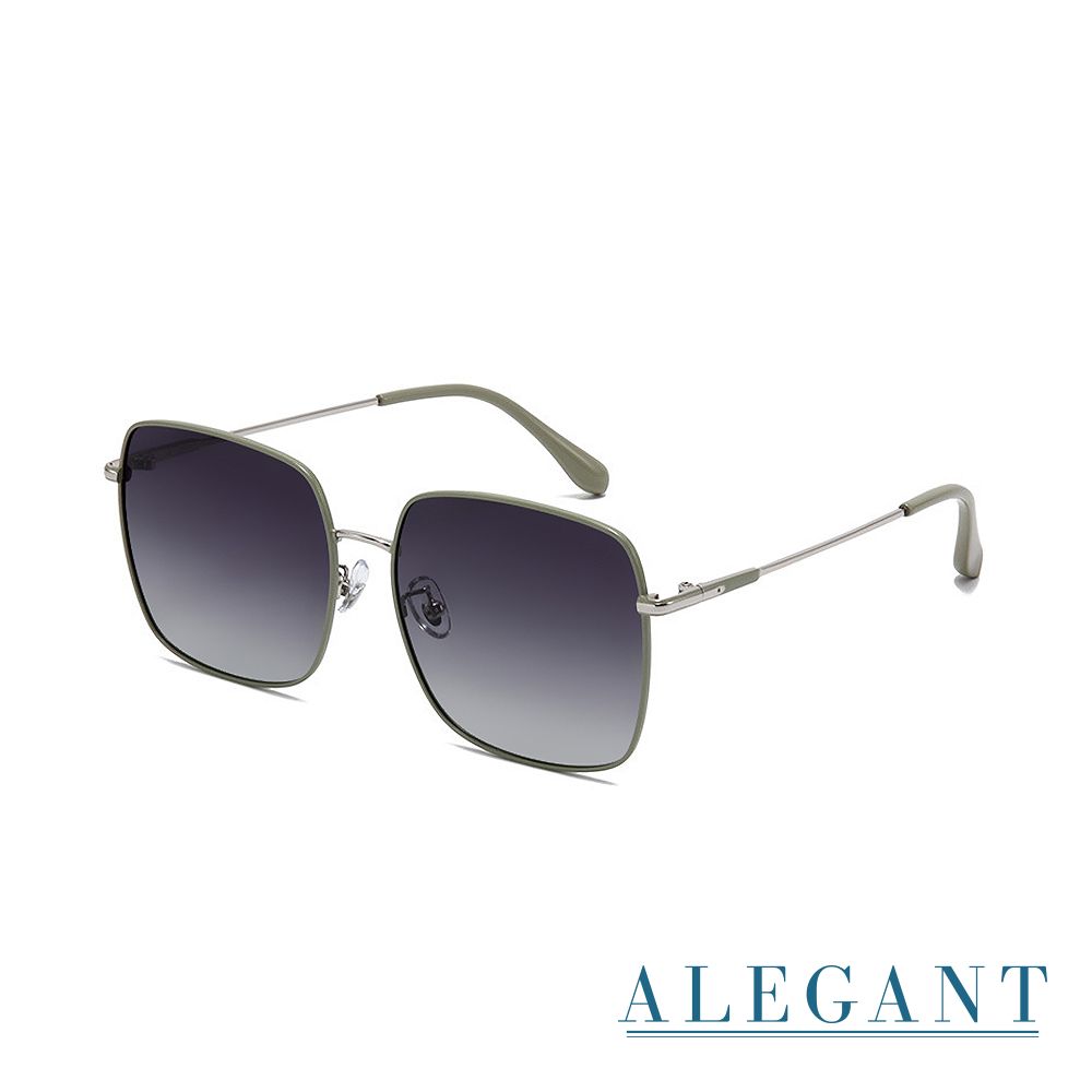 ALEGANT 優雅時尚漸層方框寶麗來偏光墨鏡/UV400太陽眼鏡