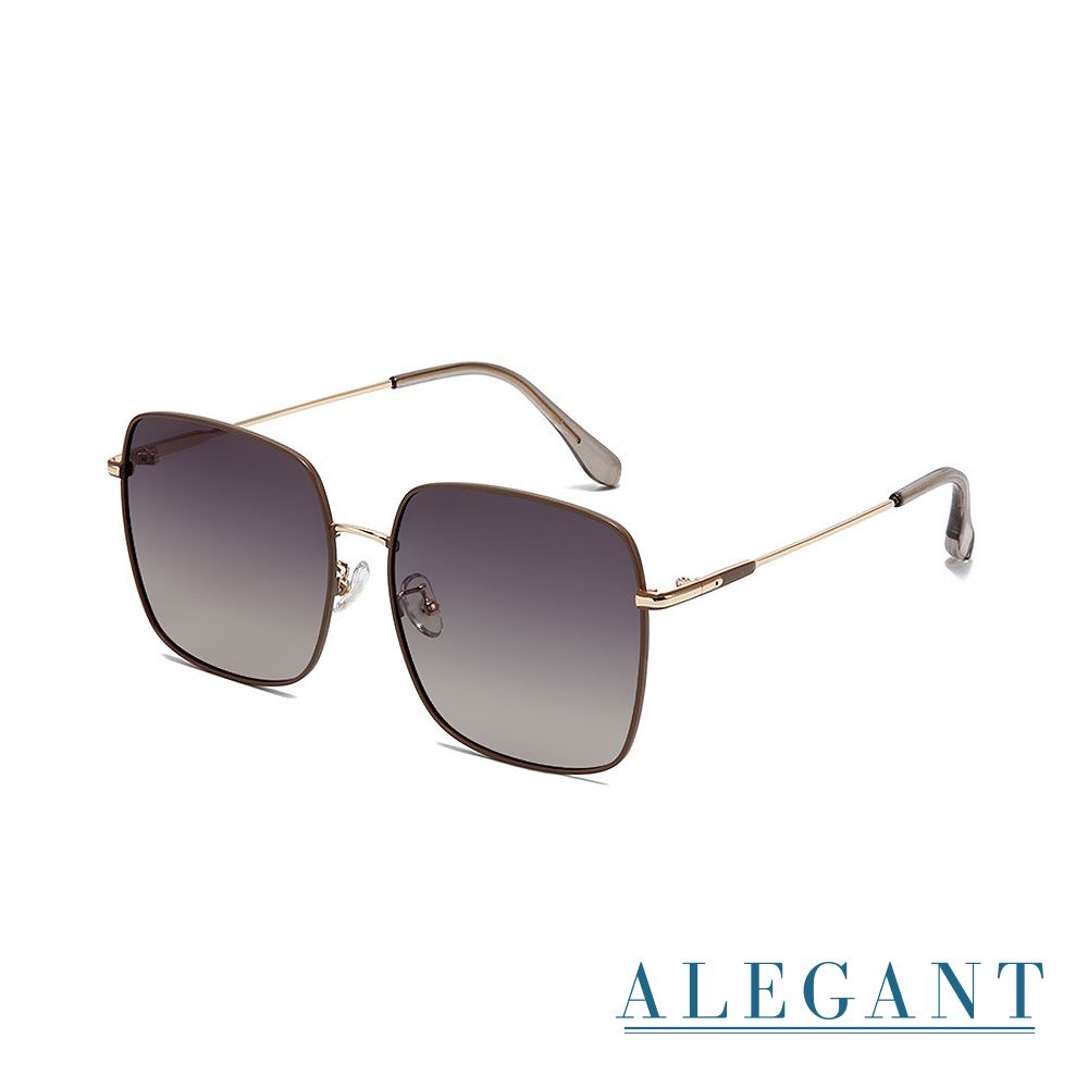 ALEGANT 優雅時尚漸層方框寶麗來偏光墨鏡/UV400太陽眼鏡