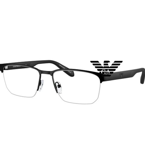 EMPORIO ARMANI 亞曼尼 亞洲版 時尚半框光學眼鏡 EA1162 3001 霧黑 公司貨