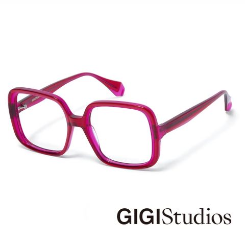 【GIGI Studios】現代風格俏皮小臉粗方框光學眼鏡(紅 - JUSTICE-6829/6)