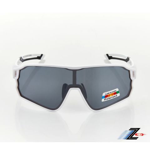 Z-POLS 視鼎 新一代PRO款搭載頂級Polarized 強抗UV400電鍍水銀黑偏光運動太陽眼鏡(帥氣白全框設計)