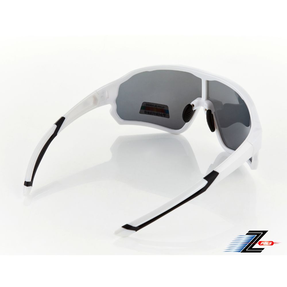 Z-POLS 視鼎 新一代PRO款搭載頂級Polarized 強抗UV400電鍍水銀黑偏光運動太陽眼鏡(帥氣白全框設計)