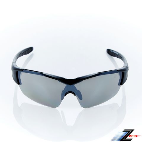 Z-POLS 新一代消光黑框 鼻墊可調全新設計 一片式電鍍鏡面PC抗UV400運動太陽眼鏡(帥氣設計)