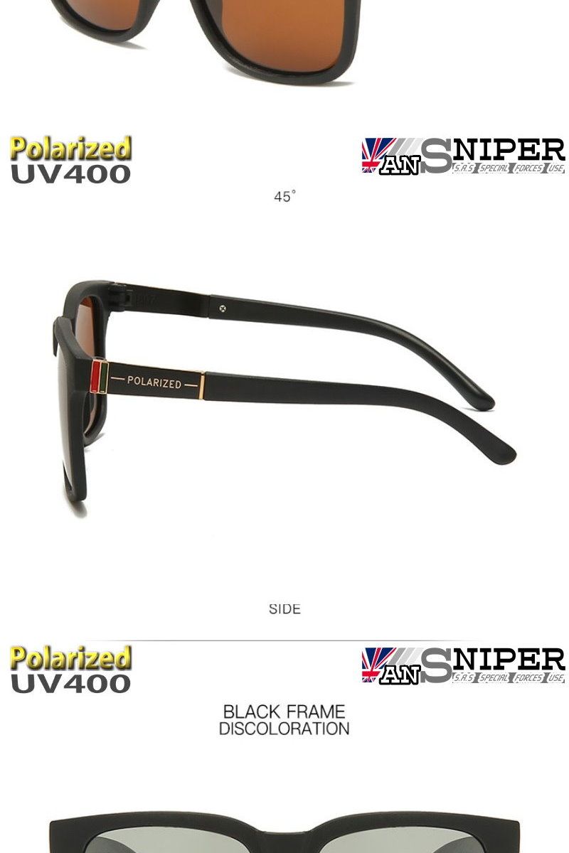 PolarizedUV40045 POLARIZEDSIDE SNIPER SPECIAL  USEPolarizedUV400BLACK FRAMEDISCOLORATION SPECIAL FORCES USE