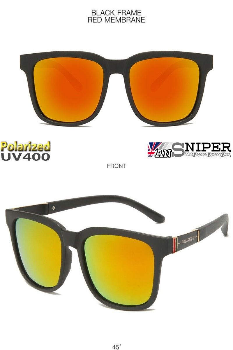 PolarizedUV400BLACK FRAMERED MEMBRE45FRONTAN SNIPER SPECIAL FORCES USEPOLARIZED