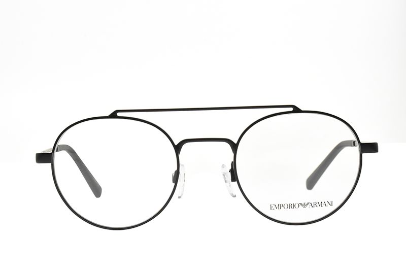 EMPORIO ARMANI 光學眼鏡復古雙槓圓框款(霧黑)#EA1125 3001 - PChome