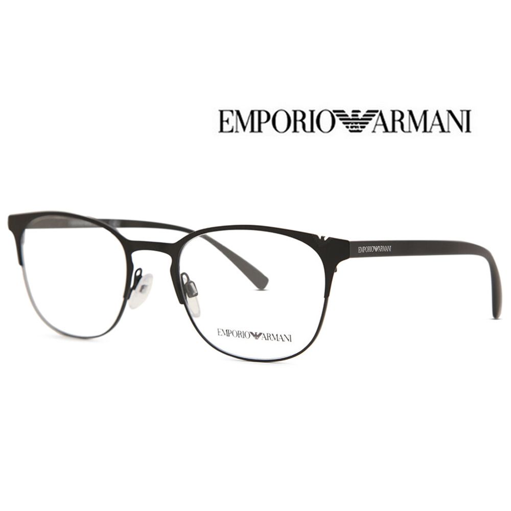 EMPORIO ARMANI 亞曼尼輕量款金屬複合光學眼鏡EA1115D 3014 亮黑公司貨