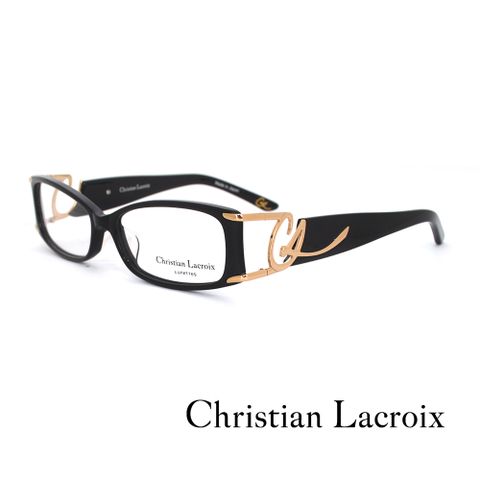 Christian Lacroix 法式優雅 草寫品牌LOGO光學眼鏡(黑 - CL1005-001)