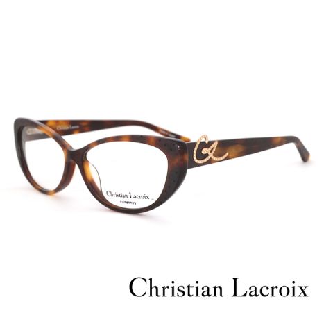 Christian Lacroix 法式鑽石草寫CL波特點點風光學眼鏡(琥珀 - CL1014-165)