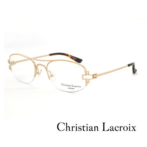 Christian Lacroix 法式金屬飛行員/復古十字款光學眼鏡(金色 - CL4001-402)