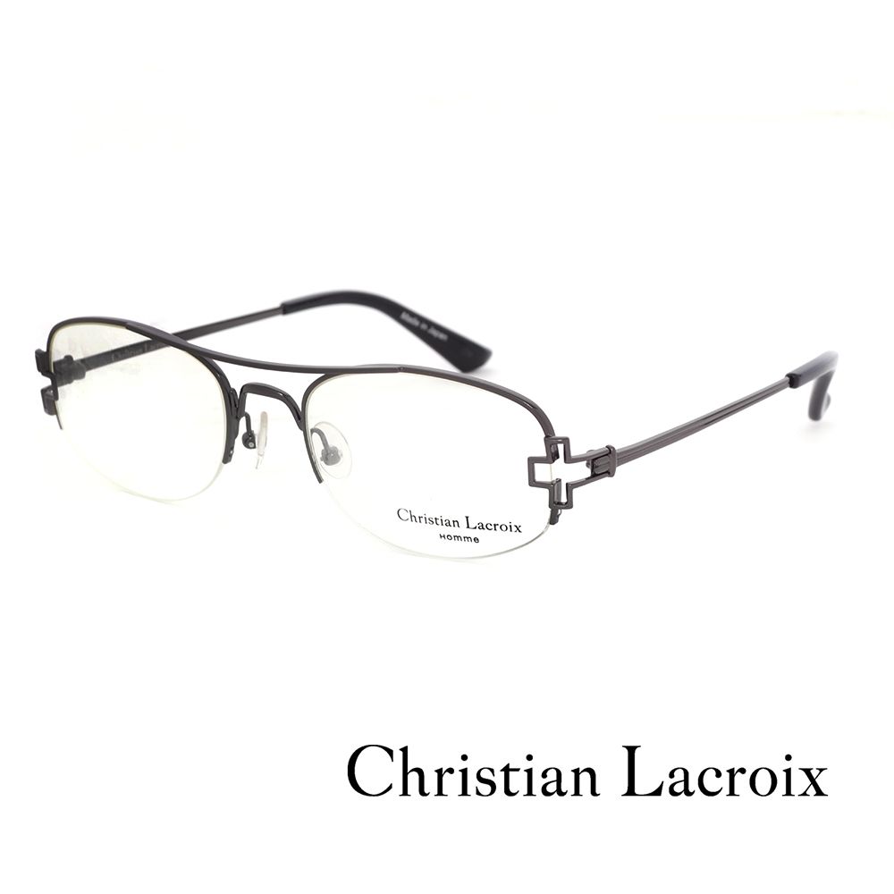 Christian Lacroix 法式金屬飛行員/復古十字款光學眼鏡(鐵灰色 - CL4001-902)