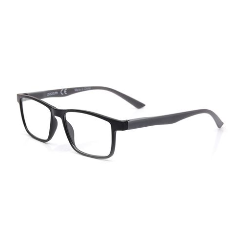 【 Z·ZOOM 】老花眼鏡 磁吸太陽眼鏡系列 知性矩形細框款(黑框灰身)