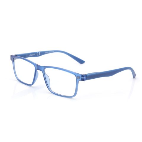 【 Z·ZOOM 】老花眼鏡 磁吸太陽眼鏡系列 知性矩形細框款(藍色)