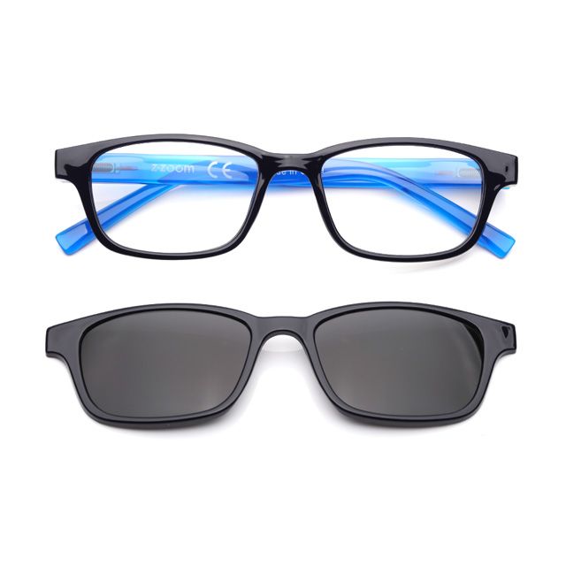 Z·ZOOM 】老花眼鏡磁吸太陽眼鏡系列時尚矩形粗框款(黑框藍身) - PChome 