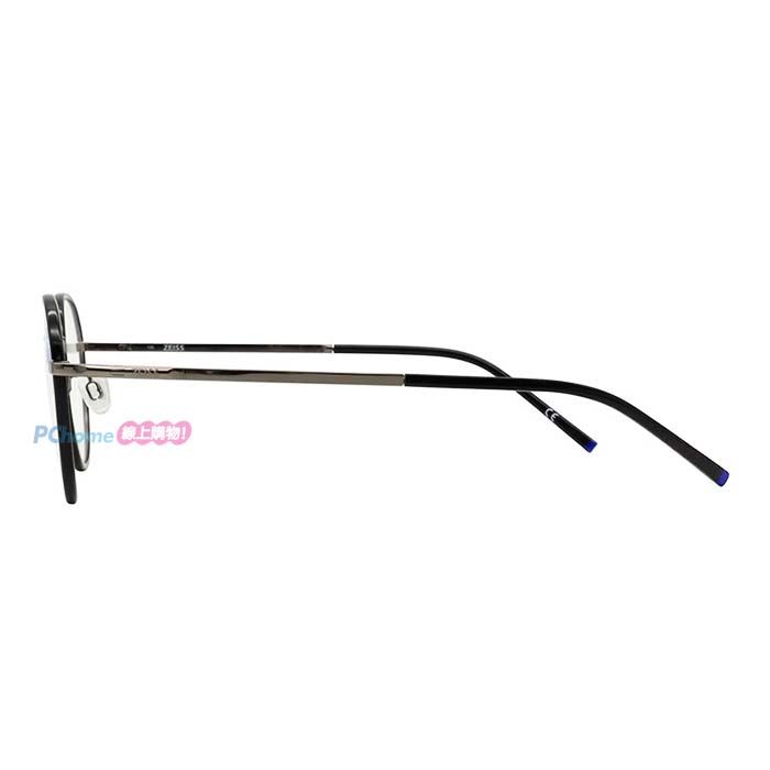 ZEISS 蔡司 鈦金屬 光學鏡框眼鏡 ZS22111LB 002 橢圓框眼鏡 黑框/槍黑鏡腳 52mm
