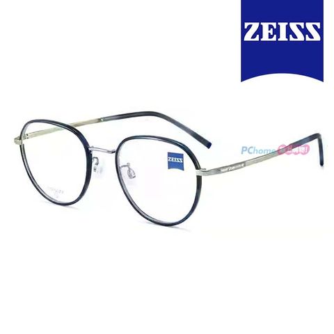 ZEISS 蔡司 鈦金屬 光學鏡框眼鏡 ZS22111LB 460 橢圓框眼鏡 深藍玳瑁框/霧銀鏡腳 52mm