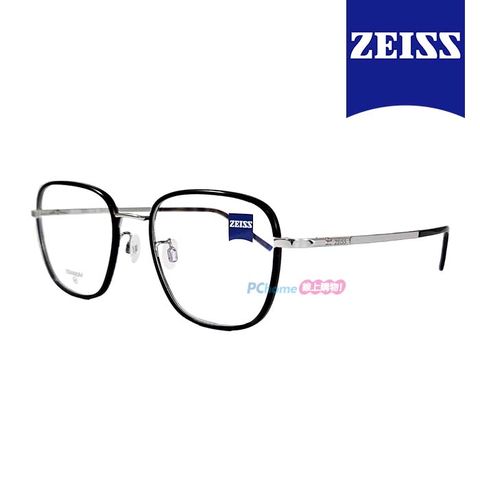 ZEISS 蔡司 鈦金屬 光學鏡框眼鏡 ZS22112LB 239 橢圓方框眼鏡 黑銀框/玳瑁鏡腳 53mm