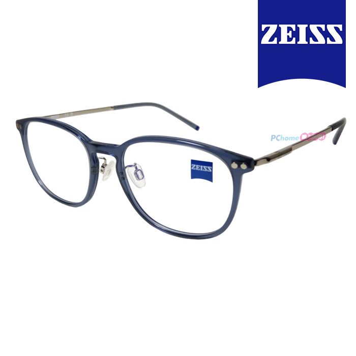 ZEISS 蔡司 鈦金屬 光學鏡框眼鏡 ZS22704LB 412 橢圓方框眼鏡 藍色框/玳瑁鏡腳 52mm