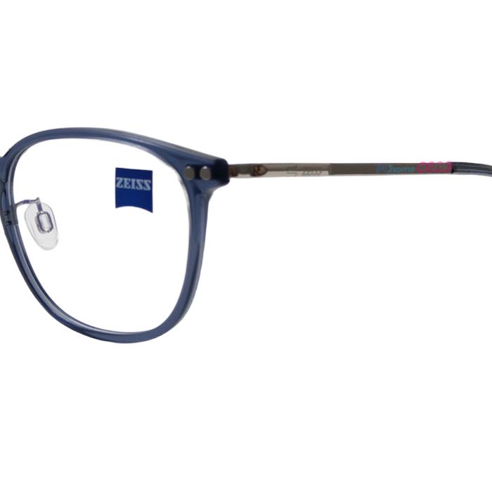ZEISS 蔡司 鈦金屬 光學鏡框眼鏡 ZS22704LB 412 橢圓方框眼鏡 藍色框/玳瑁鏡腳 52mm
