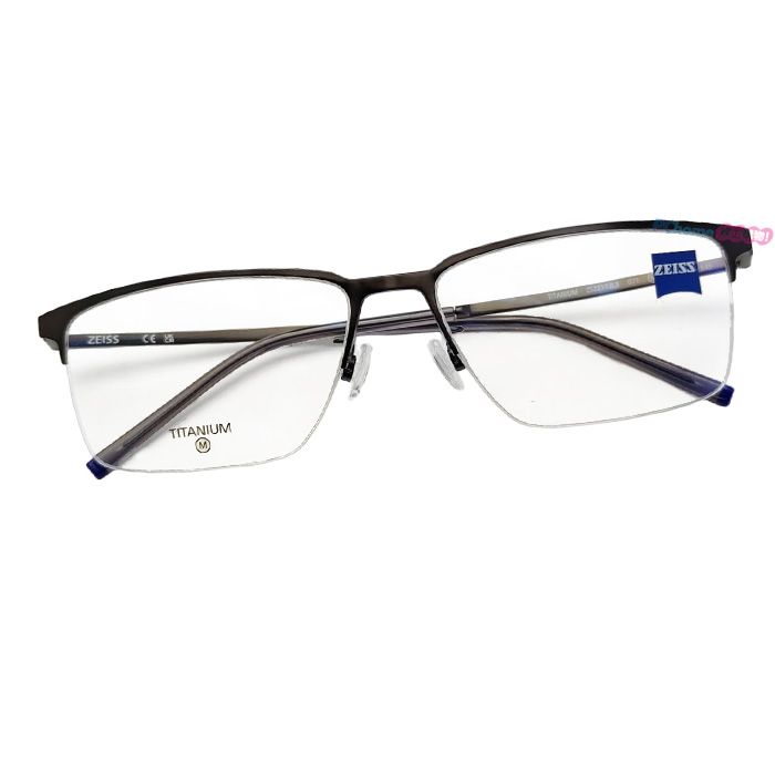 ZEISS 蔡司 鈦金屬 光學鏡框眼鏡 ZS22113LB 071 長方形半框眼鏡 黑色/黑色鏡腳 57mm