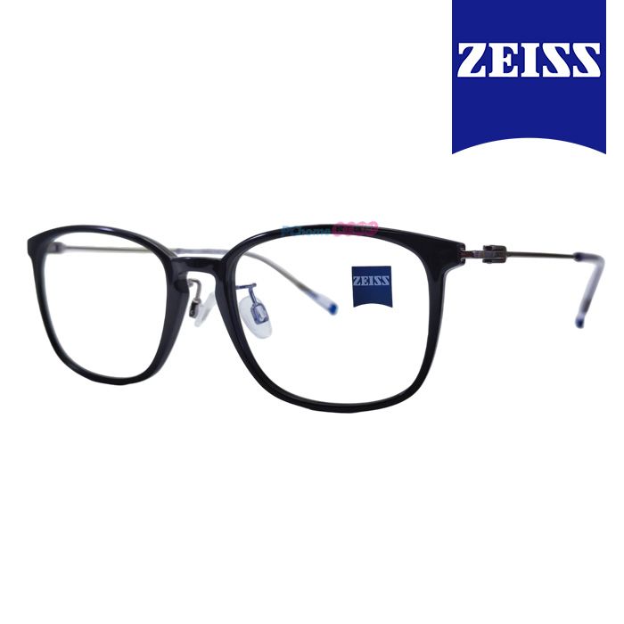 ZEISS 蔡司 鈦金屬 光學鏡框眼鏡 ZS22706LB 001 黑色長方形框/銀色鏡腳 53mm