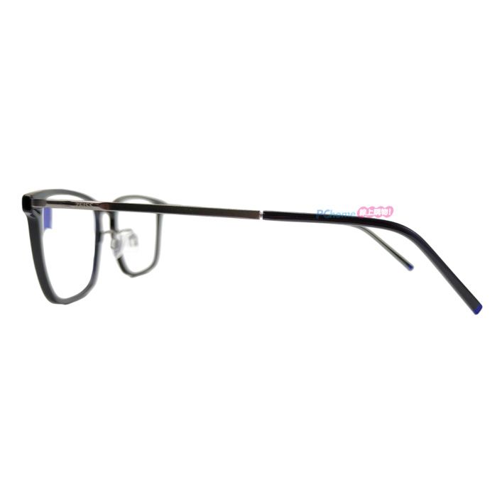 ZEISS 蔡司 鈦金屬 光學鏡框眼鏡 ZS22705LB 001 黑色長方形框/鐵灰色鏡腳 54mm