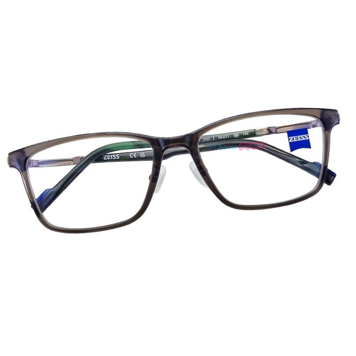 ZEISS 蔡司 鈦金屬 光學鏡框眼鏡 ZS22712LB 020 茶色果凍長方形框/槍黑色鏡腳 54mm