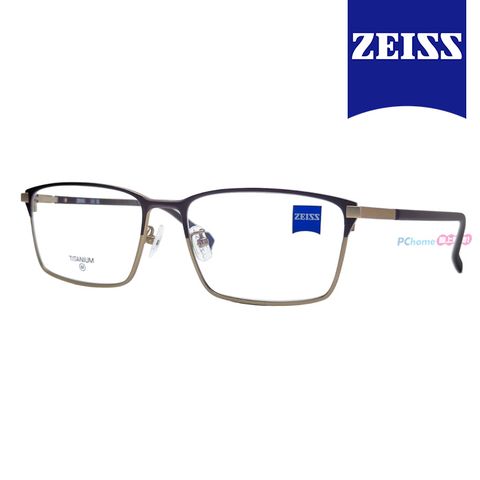 ZEISS 蔡司 鈦金屬 光學鏡框眼鏡 ZS22118LB 201 玫瑰金長方形框/棕色鏡腳 56mm