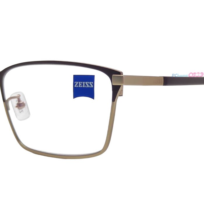 ZEISS 蔡司 鈦金屬 光學鏡框眼鏡 ZS22118LB 201 玫瑰金長方形框/棕色鏡腳 56mm