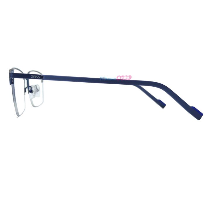 ZEISS 蔡司 鈦金屬 光學鏡框眼鏡 ZS22119LB 401 藍色長方形半框/藍色鏡腳 56mm