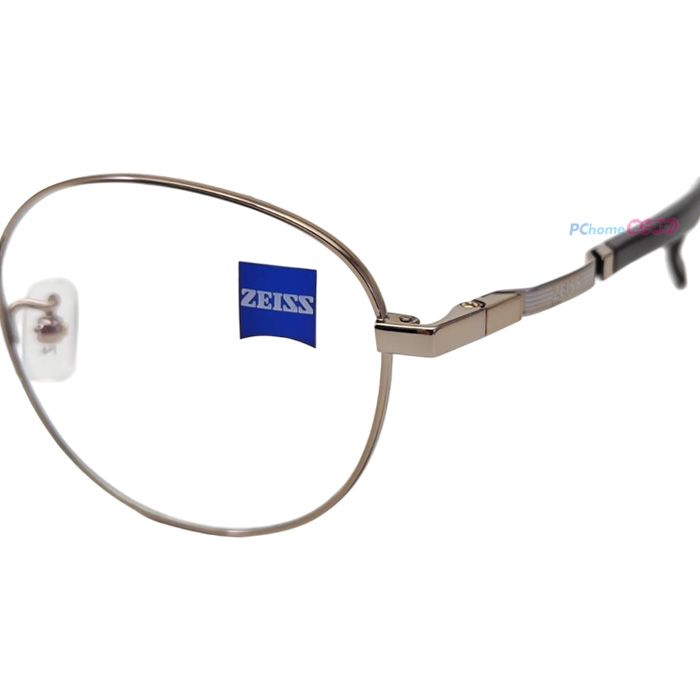 ZEISS 蔡司 鈦金屬 光學鏡框眼鏡 ZS22120LB 717 橢圓框眼鏡 玫瑰金色框/棕色鏡腳 51mm