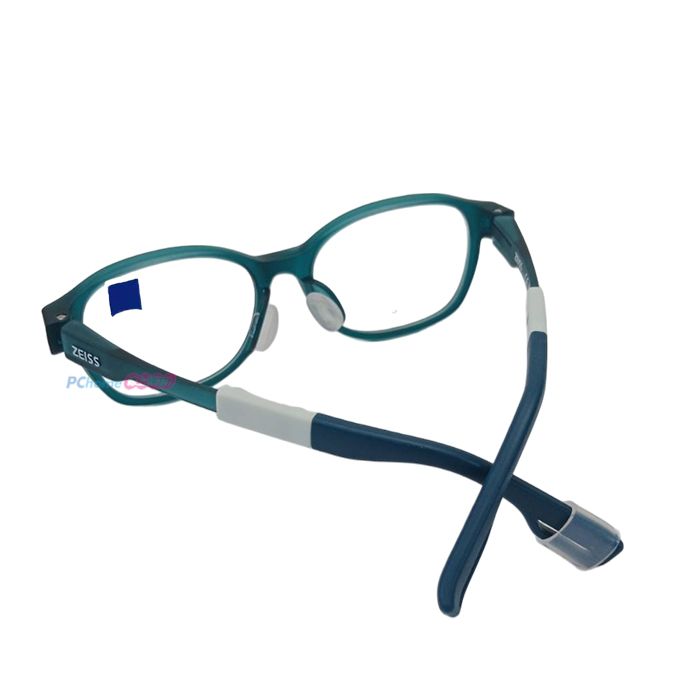 ZEISS 蔡司 兒童安全光學鏡框眼鏡 ZS23801ALB 316 藍綠色方形框/藍綠色鏡腳 46mm