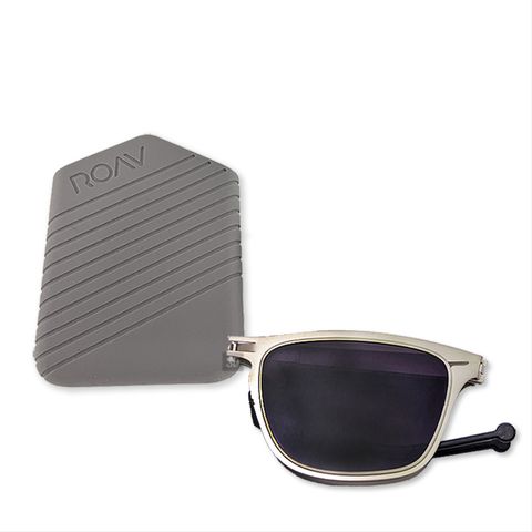 【ROAV】偏光太陽眼鏡 薄鋼 折疊墨鏡 8001 C11.41 Franklin 方框墨鏡 漸層灰/銀框 56mm